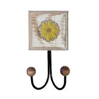 Kit Banheiro Com 2 Toalheiros Duplos + Porta Papel Higiênico + Toalheiro Rustico Artesanal Cor Amarelo - 5