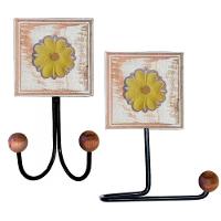 Kit Banheiro Com 2 Toalheiros Duplos + Porta Papel Higiênico + Toalheiro Rustico Artesanal Cor Amarelo - 6