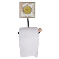 Kit Banheiro Com 2 Toalheiros Duplos + Porta Papel Higiênico + Toalheiro Rustico Artesanal Cor Amarelo - 7