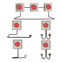 Kit Banheiro 5 Peças Artesanal Rústico Flor De Madeira 3d Anúncio Com Variação Cor Vermelho - 1