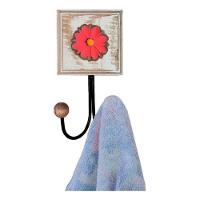 Kit Banheiro 5 Peças Artesanal Rústico Flor De Madeira 3d Anúncio Com Variação Cor Vermelho - 3