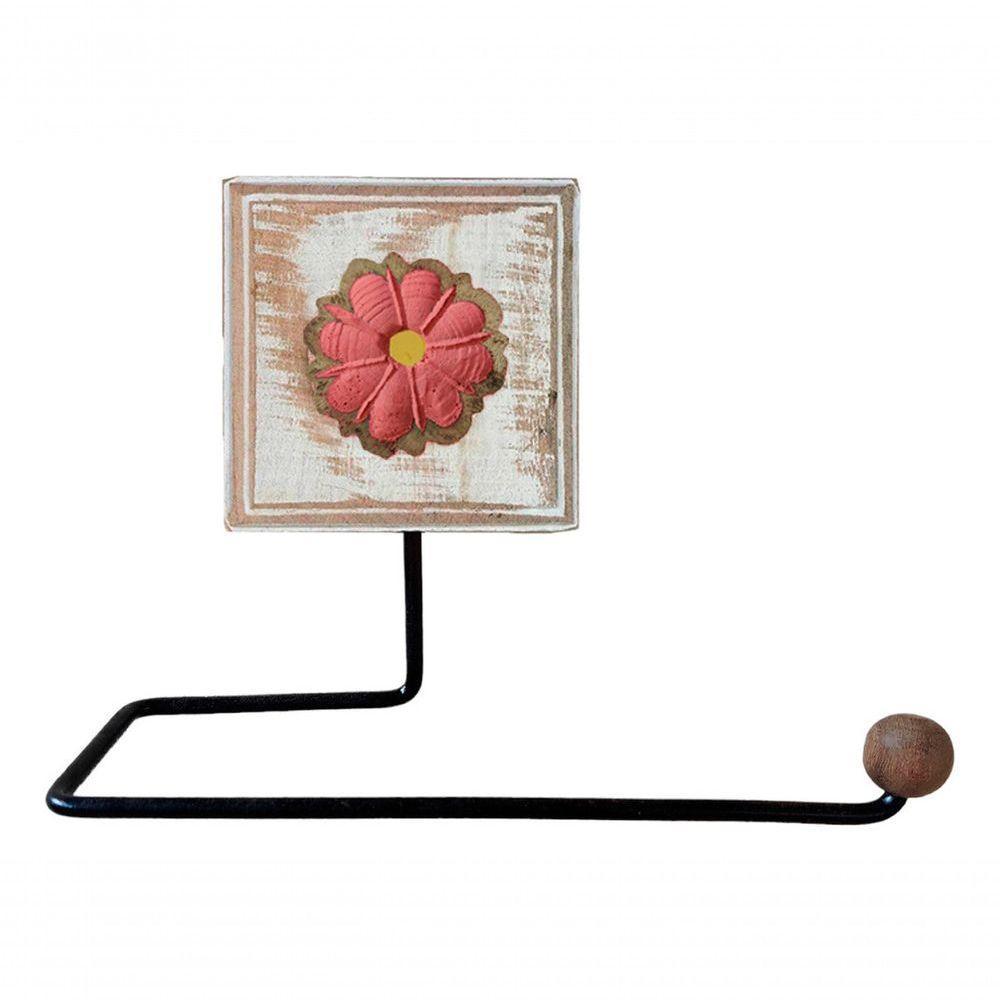 Kit Banheiro 5 Peças Artesanal Rústico Flor De Madeira 3d Anúncio Com Variação Cor Rosa - 2