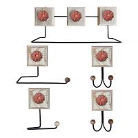 Kit Banheiro 5 Peças Artesanal Rústico Flor De Madeira 3d Anúncio Com Variação Cor Rosa - 1