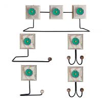 Kit Banheiro 5 Peças Artesanal Rústico Flor De Madeira 3d Anúncio Com Variação Cor Verde - 1