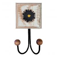 Kit Banheiro 5 Peças Artesanal Rústico Flor De Madeira 3d Anúncio Com Variação Cor Preto - 2