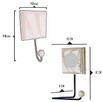 Kit Banheiro Com 2 Toalheiros + Porta Papel Higiênico + Toalheiro Rustico Artesanal Cor Azul - 2