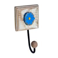 Kit Banheiro Com 2 Toalheiros + Porta Papel Higiênico + Toalheiro Rustico Artesanal Cor Azul - 7