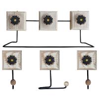 Kit Banheiro Com 2 Toalheiros + Porta Papel Higiênico + Toalheiro Rustico Artesanal Cor Preto - 1