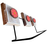 Kit Banheiro Com 2 Toalheiros + Porta Papel Higiênico + Toalheiro Rustico Artesanal Cor Vermelho