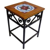 Banco De Ferro E Madeira Rústico Com Ladrilho Hidráulico Azulejo Ladrilho F1 - 1