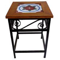 Banco De Ferro E Madeira Rústico Com Ladrilho Hidráulico Azulejo Ladrilho F1 - 5