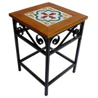 Banco De Ferro E Madeira Rústico Com Ladrilho Hidráulico Azulejo Ladrilho E1 - 1