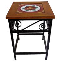 Banco De Ferro E Madeira Rústico Com Ladrilho Hidráulico Azulejo Ladrilho F2 - 5