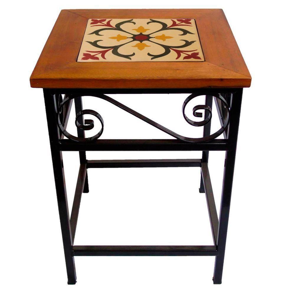 Banco De Ferro E Madeira Rústico Com Ladrilho Hidráulico Azulejo Ladrilho D1 - 5