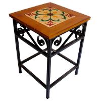 Banco De Ferro E Madeira Rústico Com Ladrilho Hidráulico Azulejo Ladrilho D1 - 1