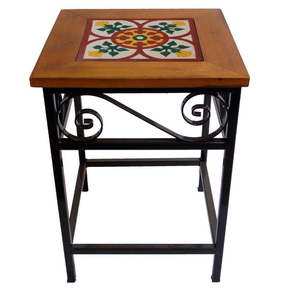 Banco De Ferro E Madeira Rústico Com Ladrilho Hidráulico Azulejo Ladrilho B2 - 5