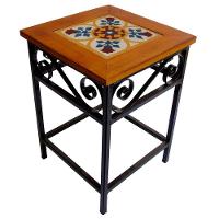 Banco De Ferro E Madeira Rústico Com Ladrilho Hidráulico Azulejo Ladrilho B4 - 1