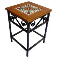 Banco De Ferro E Madeira Rústico Com Ladrilho Hidráulico Azulejo Ladrilho B3 - 1