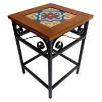 Banco De Ferro E Madeira Rústico Com Ladrilho Hidráulico Azulejo Ladrilho A1 - 1