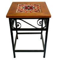 Banco De Ferro E Madeira Rústico Com Ladrilho Hidráulico Azulejo Ladrilho A5 - 5