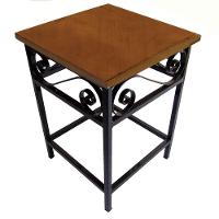 Banco Banquinho De Ferro E Madeira Rústico Com Assento Em Madeira Maciça - 1