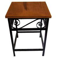 Banco Banquinho De Ferro E Madeira Rústico Com Assento Em Madeira Maciça - 3