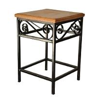 Banco Banquinho De Ferro E Madeira Rústico Com Assento Em Madeira Maciça - 4