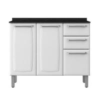 Balcão De Cozinha Com Tampo 3 Portas 2 Gavetas Luce - Itatiaia Branco - 1