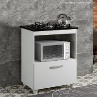 Balcão Para Cooktop 5 Bocas 1 Porta Basculante 1 Nicho Para Micro-ondas Salvia Kaiki Móveis - 2