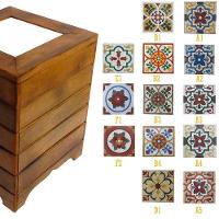 Banco Madeira Volpi Baú Com Ladrilho Hidráulico Azulejo Ladrilho A5 - 7