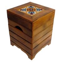 Banco Madeira Volpi Baú Com Ladrilho Hidráulico Azulejo Ladrilho F1 - 2