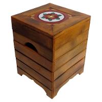 Banco Madeira Volpi Baú Com Ladrilho Hidráulico Azulejo Ladrilho F1