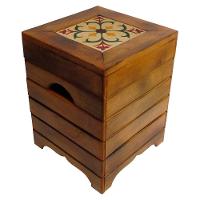 Banco Madeira Volpi Baú Com Ladrilho Hidráulico Azulejo Ladrilho D1 - 1