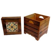 Banco Madeira Volpi Baú Com Ladrilho Hidráulico Azulejo Ladrilho D1 - 8