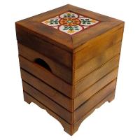 Banco Madeira Volpi Baú Com Ladrilho Hidráulico Azulejo Ladrilho B2 - 1