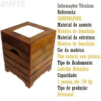 Banco Madeira Volpi Baú Com Ladrilho Hidráulico Azulejo Ladrilho B1 - 2