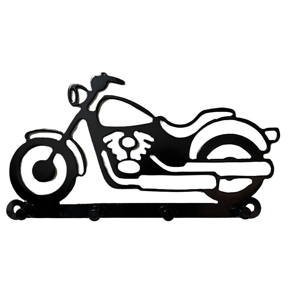 Cabideiro Porta Chaves 4 Ganchos Moto Classica Corte A Laser - 1