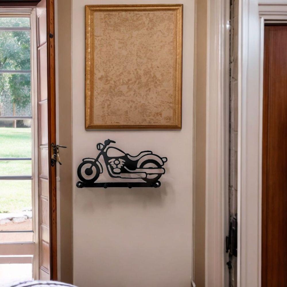 Cabideiro Porta Chaves 4 Ganchos Moto Classica Corte A Laser - 2