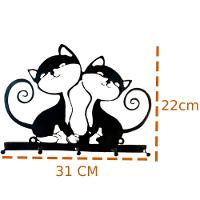 Cabideiro Gatinho 5 Ganchos Corte A Laser Aço Carbono - 2