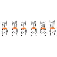 Cadeira De Jantar Para Mesa De Chá Conjunto Com 6 Estilo Industrial Rustica Ferro E Madeira Artesanal - 1