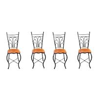 Cadeira De Jantar Para Mesa De Chá Conjunto Com 6 Estilo Industrial Rustica Ferro E Madeira Artesanal - 5