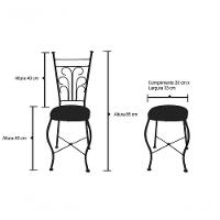 Cadeira De Jantar Para Mesa De Chá Conjunto Com 6 Estilo Industrial Rustica Ferro E Madeira Artesanal - 7