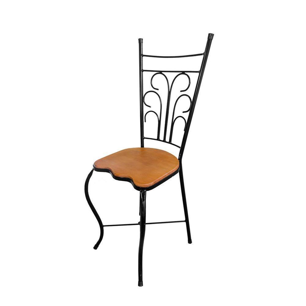 Cadeira De Jantar Para Mesa De Chá Conjunto Com 4 Estilo Industrial Rustica Ferro E Madeira Artesanal - 7