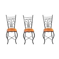 Cadeira De Jantar Para Mesa De Chá Conjunto Com 3 Estilo Industrial Rustica Ferro E Madeira Artesanal - 1
