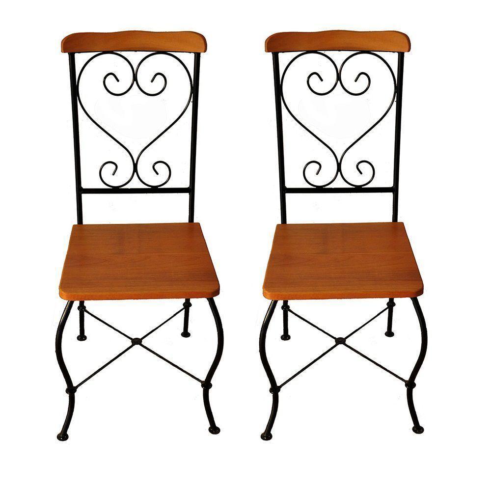 Cadeira De Jantar Conjunto Com 6 Estilo Industrial Rustica Ferro E Madeira Artesanal - 1