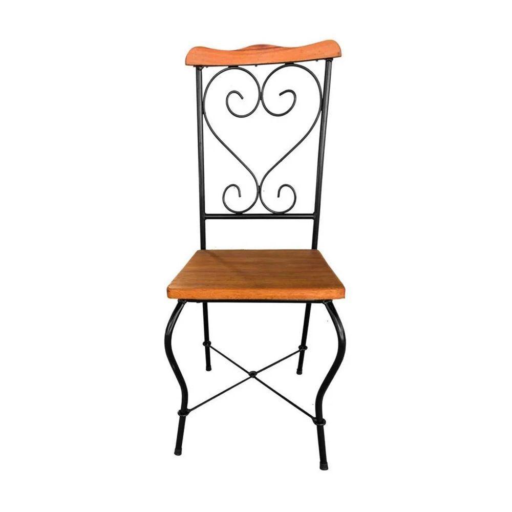 Cadeira De Jantar Conjunto Com 2 Estilo Industrial Rustica Ferro E Madeira Artesanal - 2