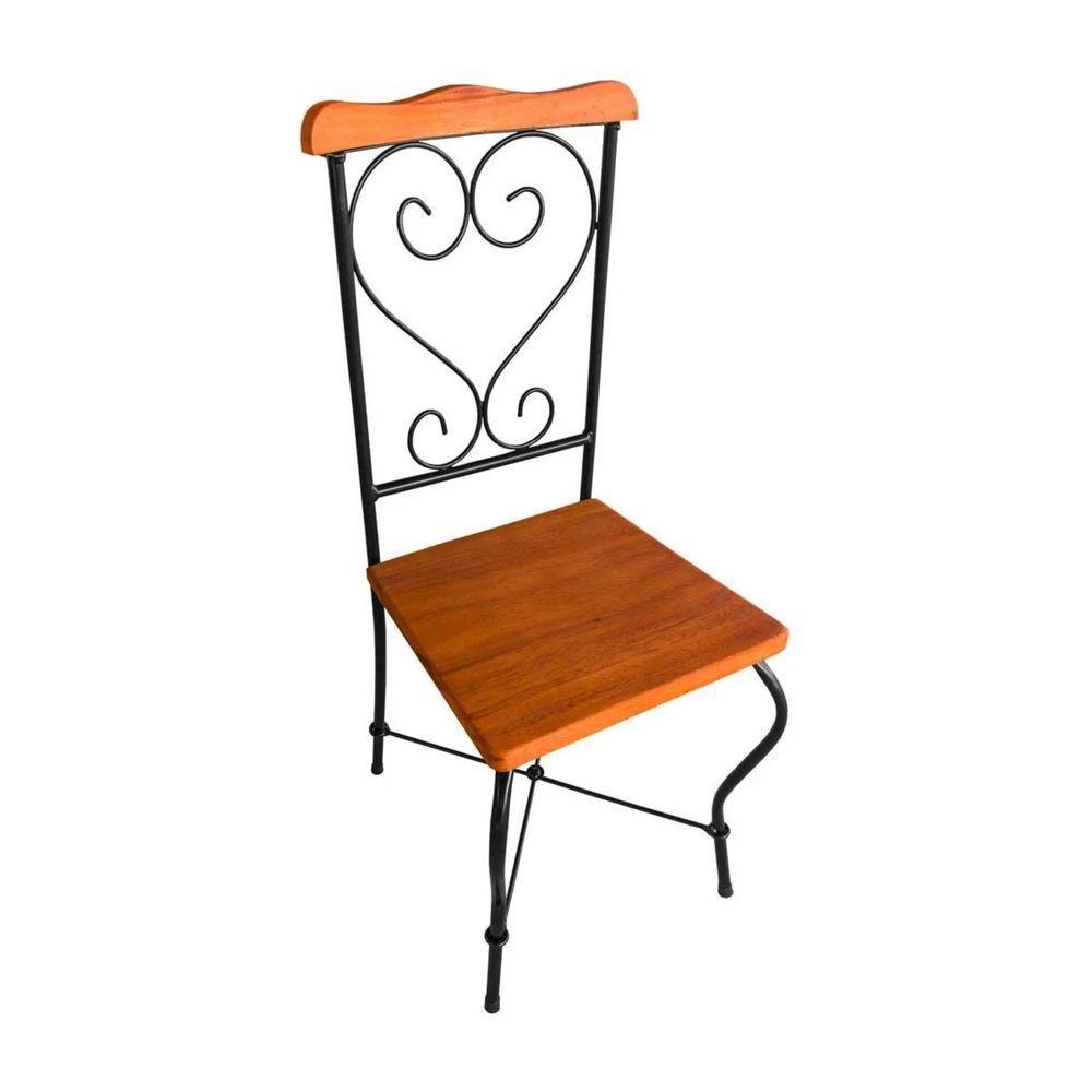 Cadeira De Jantar Conjunto Com 2 Estilo Industrial Rustica Ferro E Madeira Artesanal - 3