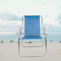 Cadeira Alta Sannet Alumínio Dobrável Resistente Azul - 4