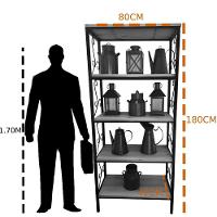 Estante Grande 5 Prateleiras Ferro E Madeira Estilo Industrial - 3