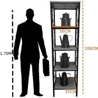 Estante 5 Prateleiras Alta Ferro E Madeira Estilo Industrial - 3